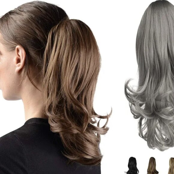 Sofeiyan 13 Inch Pony Tail Extension Dark Gray Clip In New In Package - Picture 2 of 9